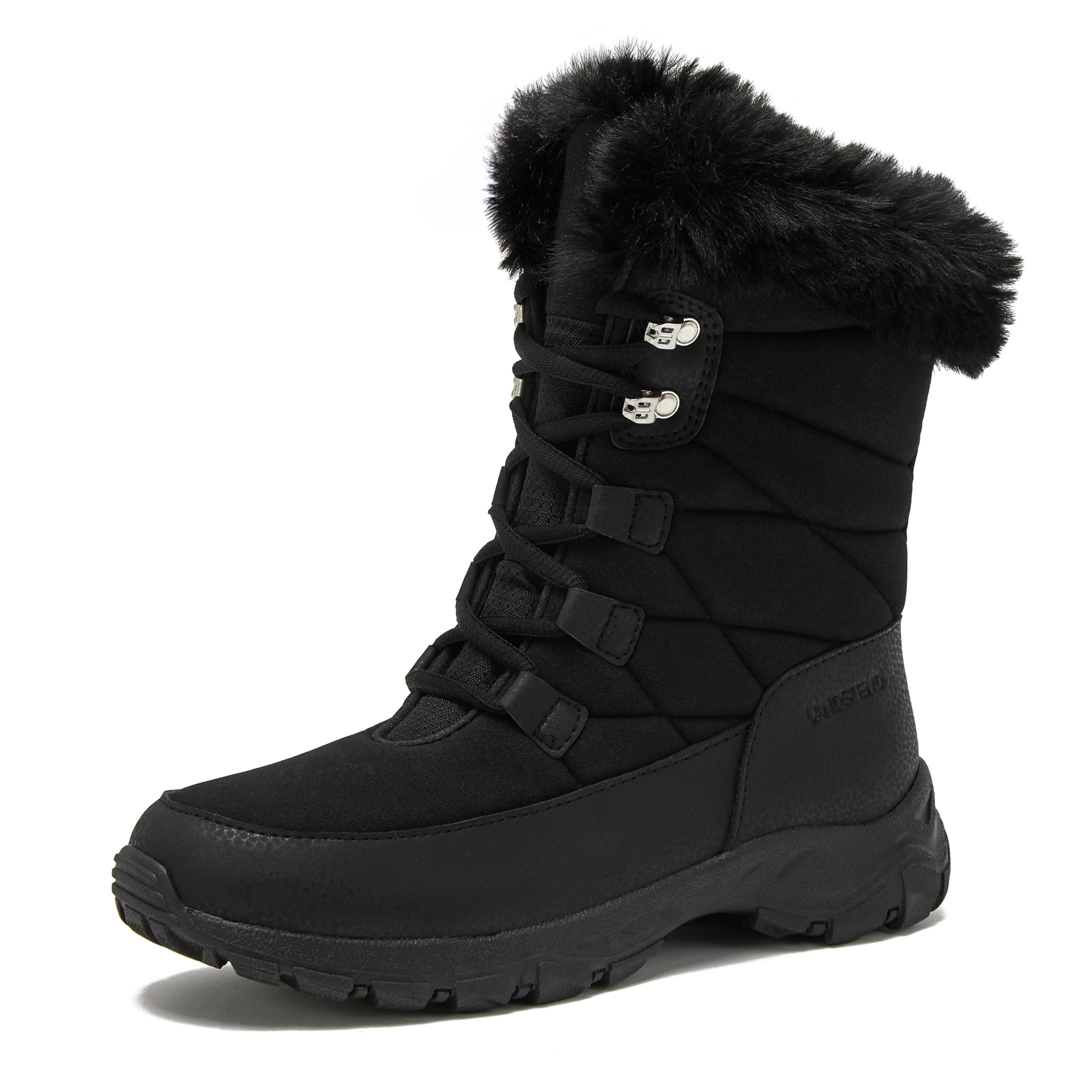 Lands End Expedition Waterproof Insulated Womens Snow Boots Lace Up or Slip On Winter Boots for Women Medium