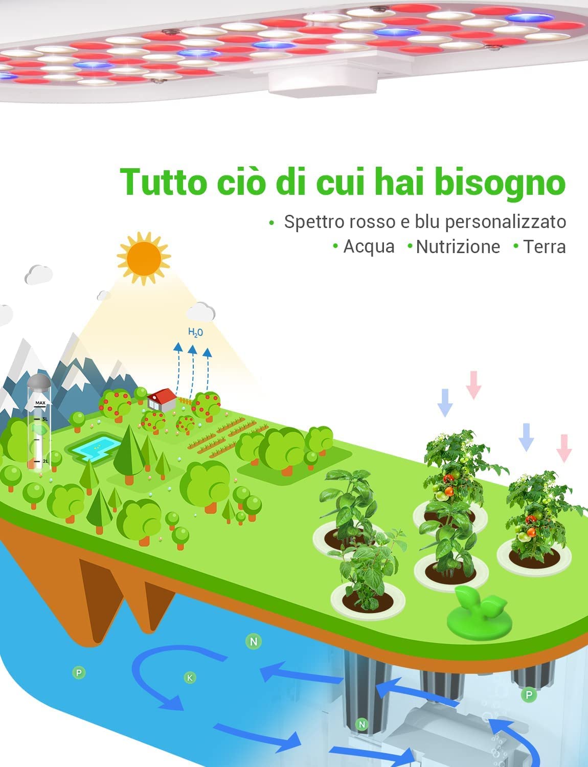 Serra Idroponica 12 baccelli Smart Garden con Luce di Crescita a LED, Kit di Germinazione delle Piante con Timer Automatico, Sistema di Giardino Interno Intelligente, Regali di Giardinaggio
