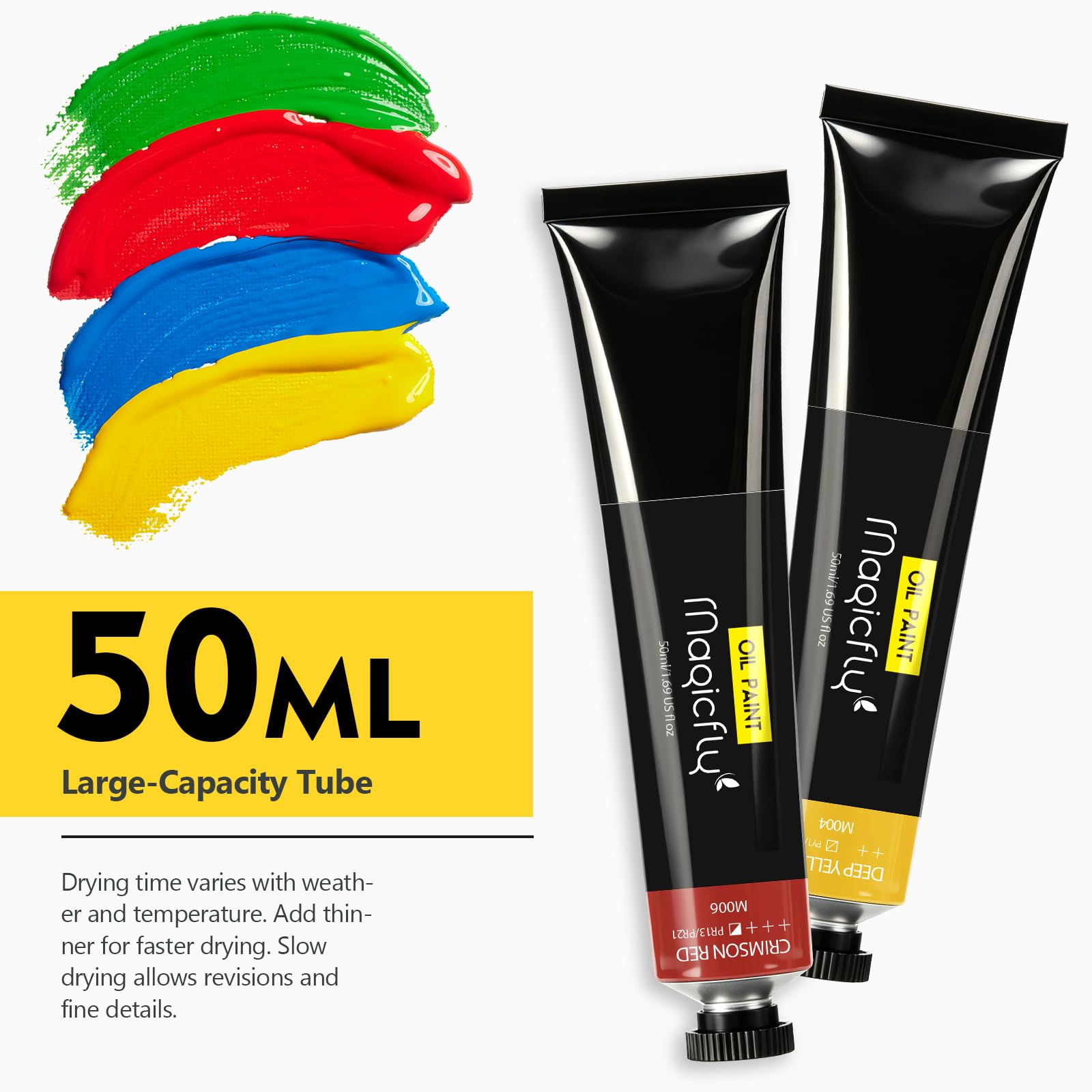 Magicfly Set di 20 colori ad olio (50 ml), colori ad olio per artisti