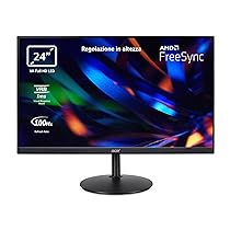 acer CBA242YHbirf Monitor PC 24″, Display VA Full HD, 100 Hz, 1 ms (VRB), 16:9, FreeSync, VGA, HDMI (1.4), Lum 250 cd, m2, Schermo PC, ZeroFrame, Regolazione in Altezza, Cavo HDMI Incluso, Nero