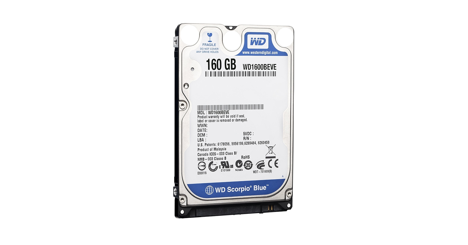 Amazon.com: Western Digital 160 GB Scorpio Blue 100 Mb/s 5400 RPM