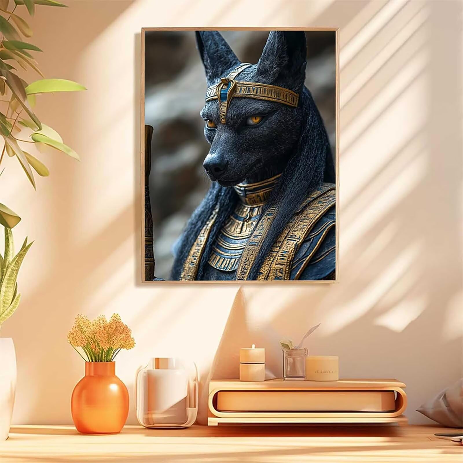 Diamentowe malowanie Anubis 5D diamentowe malowanie dla dorosłych Egipt, DIY diamentowe malowanie dla dorosłych pełne wiertło zestawy do haftu krzyżykowego, haft diamentowy do dekoracji ścian domu