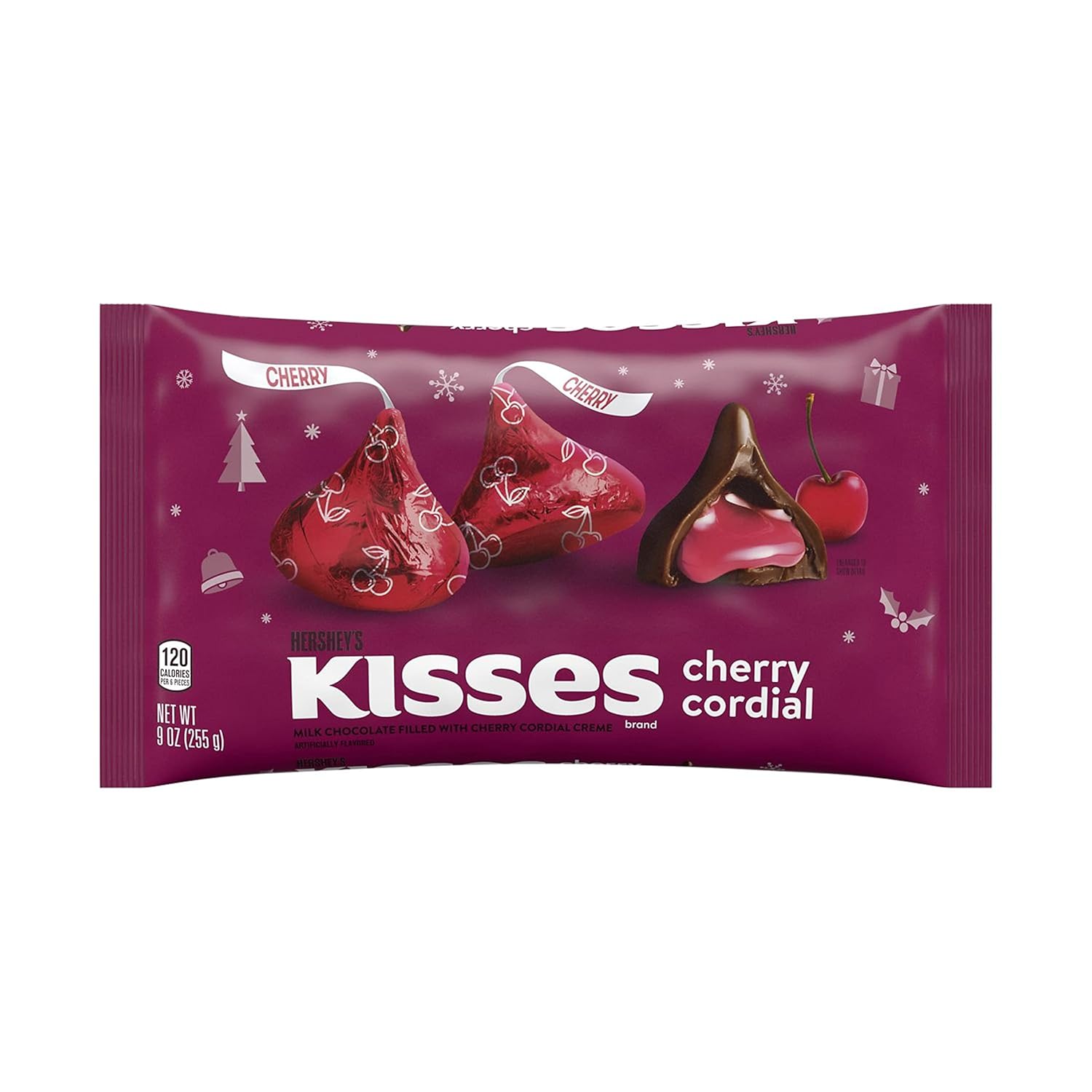 Amazon.com : HERSHEY'S KISSES Cherry Cordial Milk Chocolate Filled with ...