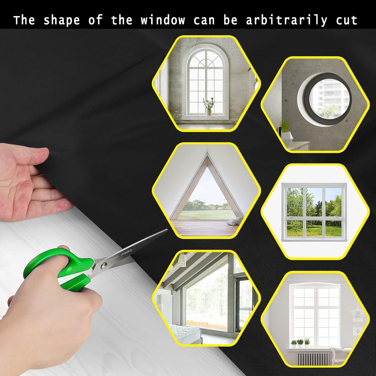 100% Blackout Curtains for Bedroom 79" x 57" Portable Blackout Shades Film No Drill Blackout Curtains Sunblock Window Cover Black Out Curtains for Nursery Dorm Room Office and Travel Windows