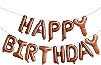 Vista 46 de KALOR Pancarta de Globos Dorados de Feliz Cumpleaños, Letras de Globos de Papel de Aluminio Mylar de 16 Pulgadas Letrero para Decoraciones de Fiesta