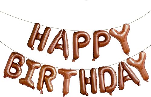 Miniatura 43 de KALOR Globos Negros con Pancarta de Feliz Cumpleaños, Letras de Globos de Papel de Aluminio Mylar de 16 Pulgadas para Decoraciones de Fiesta de