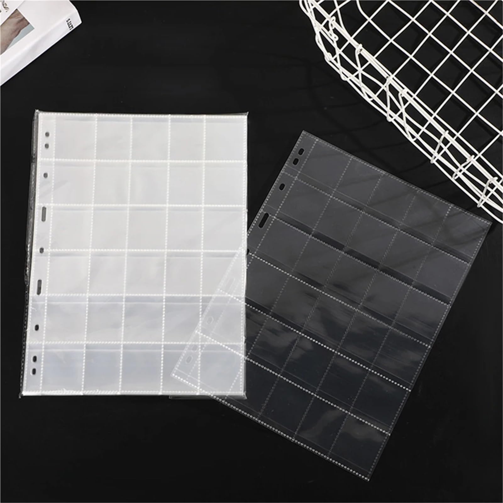 Album Monedas A4 9 Holes 30 Pockets Clear DIY Photo Album Replaceable Inner Pages for Coin Collectors,PP Material Sleeves Collect Book(30 Sheets)