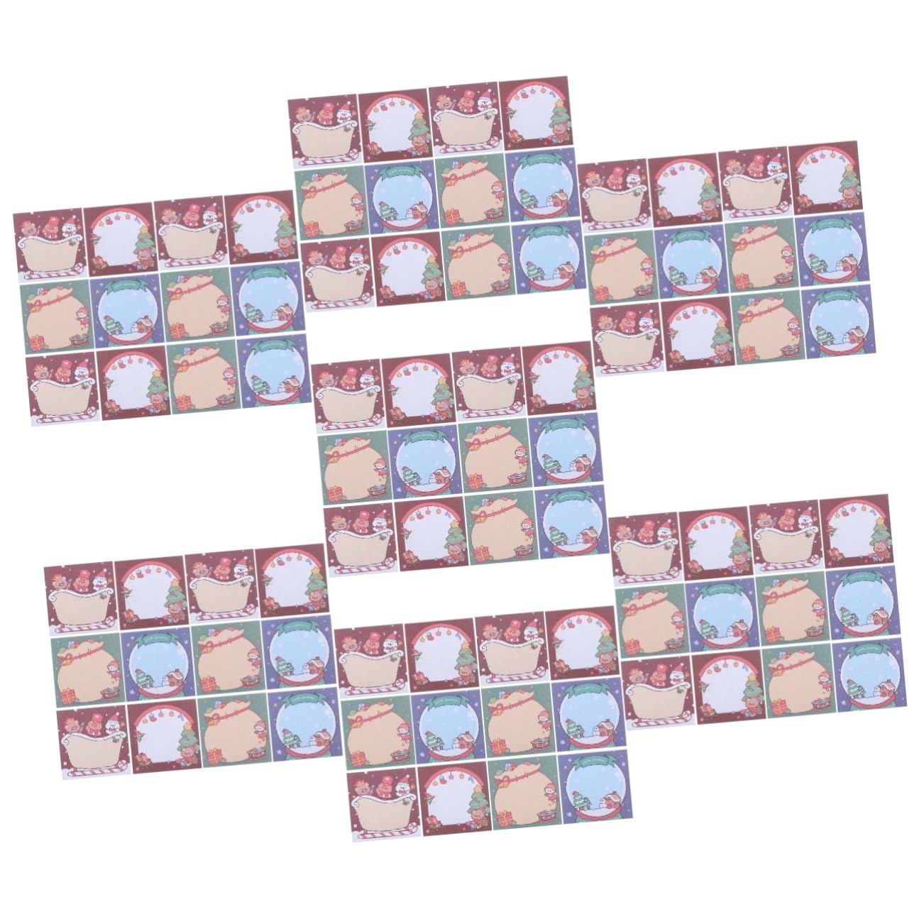 NUOBESTY 7 Set Foglietti Adesivi Natalizi Adesivi Memo Natale Adesivi Memo Per Natale Nota Di Messaggio Autoadesiva Decorazioni Natalizie Posta Nota Blocchi Di Appunti Carta 12 Pezzi * 7