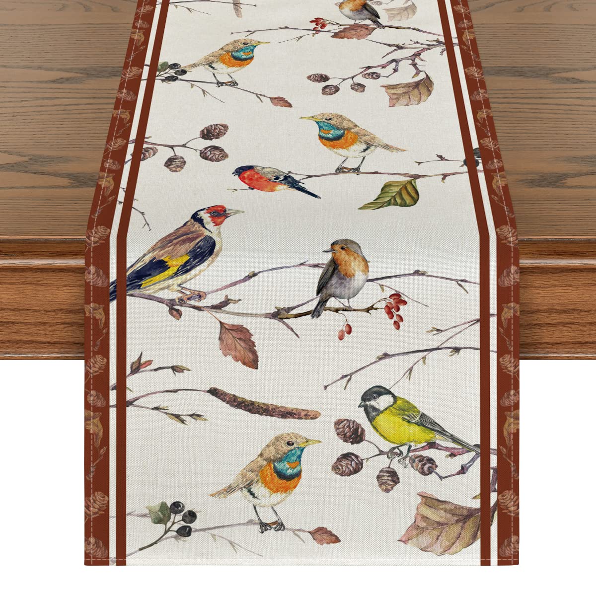 Artoid ModeBlack Modern Mushroom Fall Table Runner, Seasonal Botanic Farmhouse Kitchen Dining Table Decoration for Home Party Decor 13x72 Inch