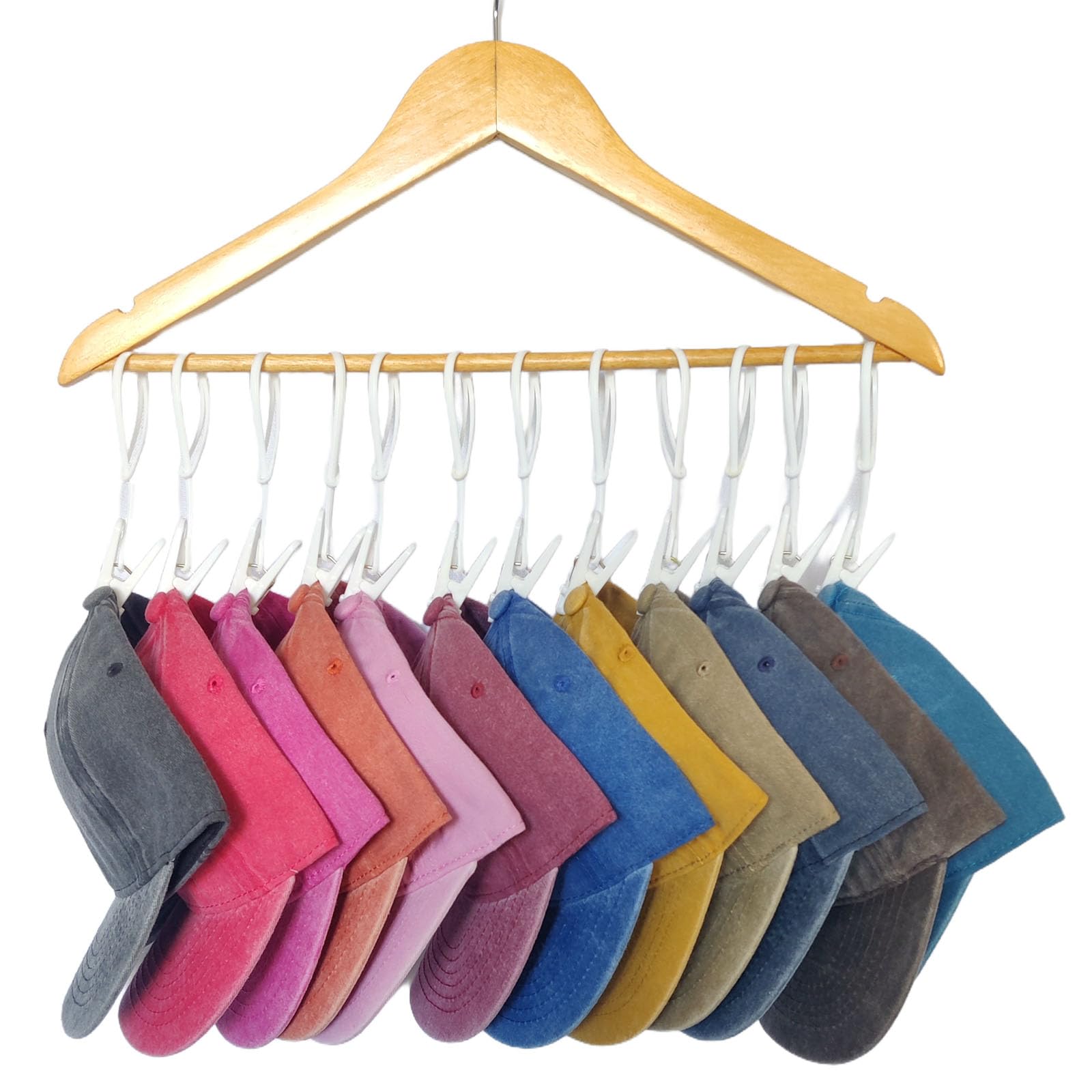 Hat Rack for Baseball Caps Hat Organizer Holder for Hanger & Room Closet Display, 2Pack 12 Hat Storage Clips for Hang Ball Caps Winter Beanie & Accessories (White 24 Pack)