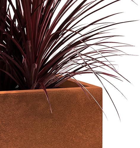 Miniatura 4 de Kante Macetas largas rectangulares de 31.4 pulgadas y 23.6 pulgadas de largo, con acabado de acero sintético, ligeras, con agujeros de drenaje