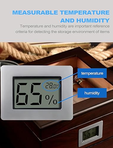 Miniatura 2 de Mini termómetro higrómetro, diseño integrado de cigarro, monitor digital electrónico de humedad para interiores, para caja de puros, estuche de