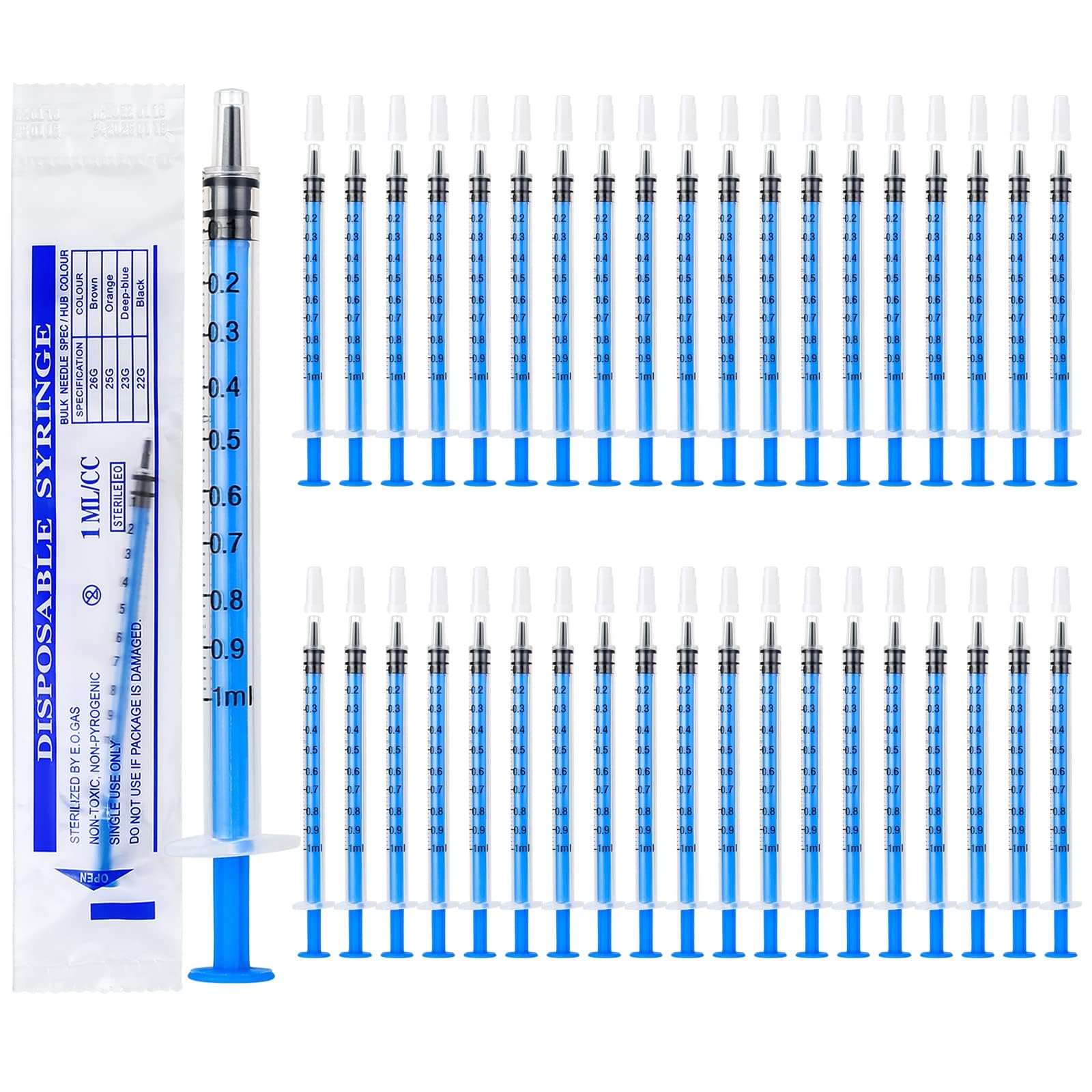 Lot de 40 seringues jetables de 1 ml - En plastique stérile sans aiguille - Pour la mesure des liquides des animaux domestiques
