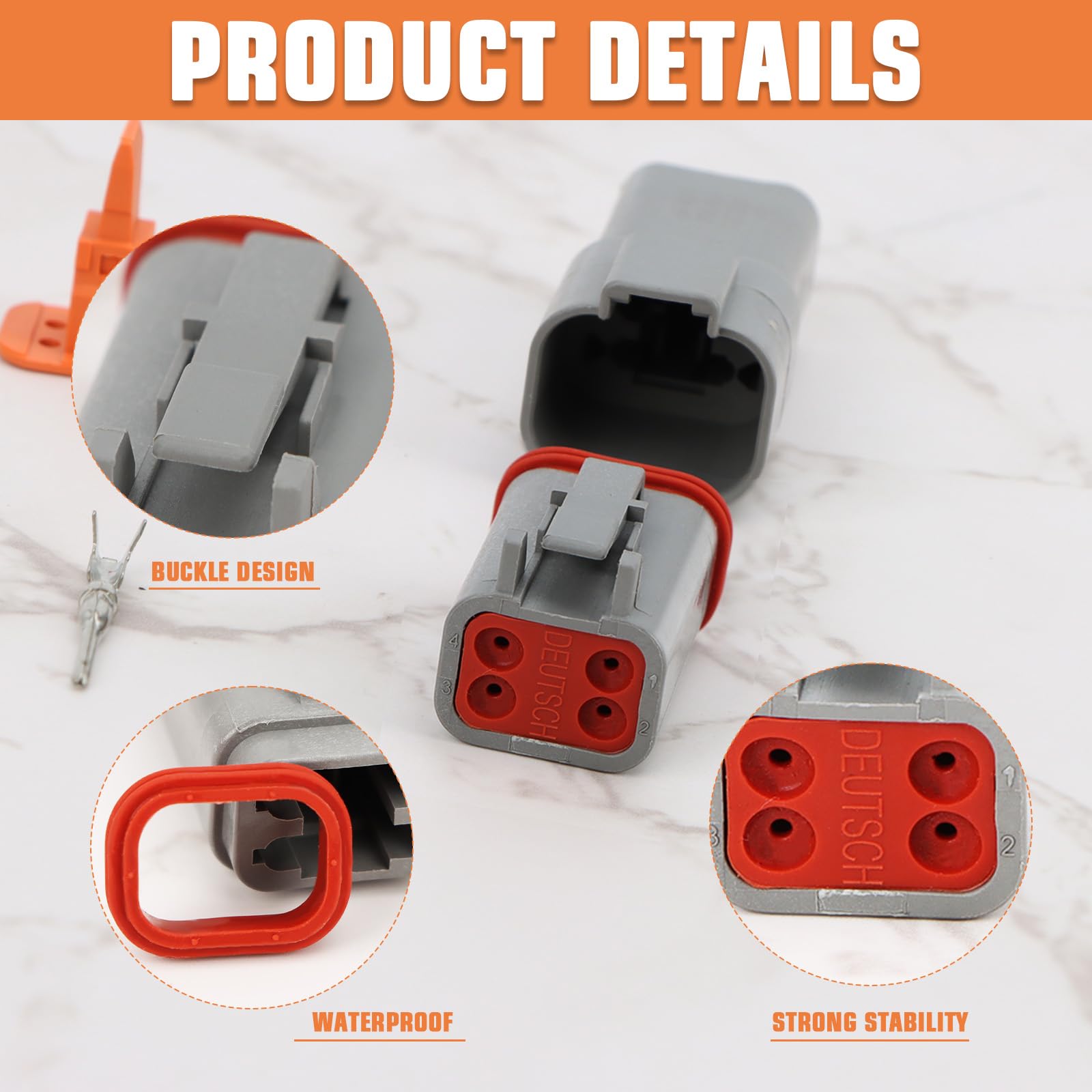 140 Stück Deutsch Stecker kfz, 2/3/4/6Pin DT Steckverbinder Wasserdichter, DT Stecker set, Auto Elektrischer Anschluss Stecker, KFZ Kabel Steckverbinder für Auto, Motorräder, LKW, Boots
