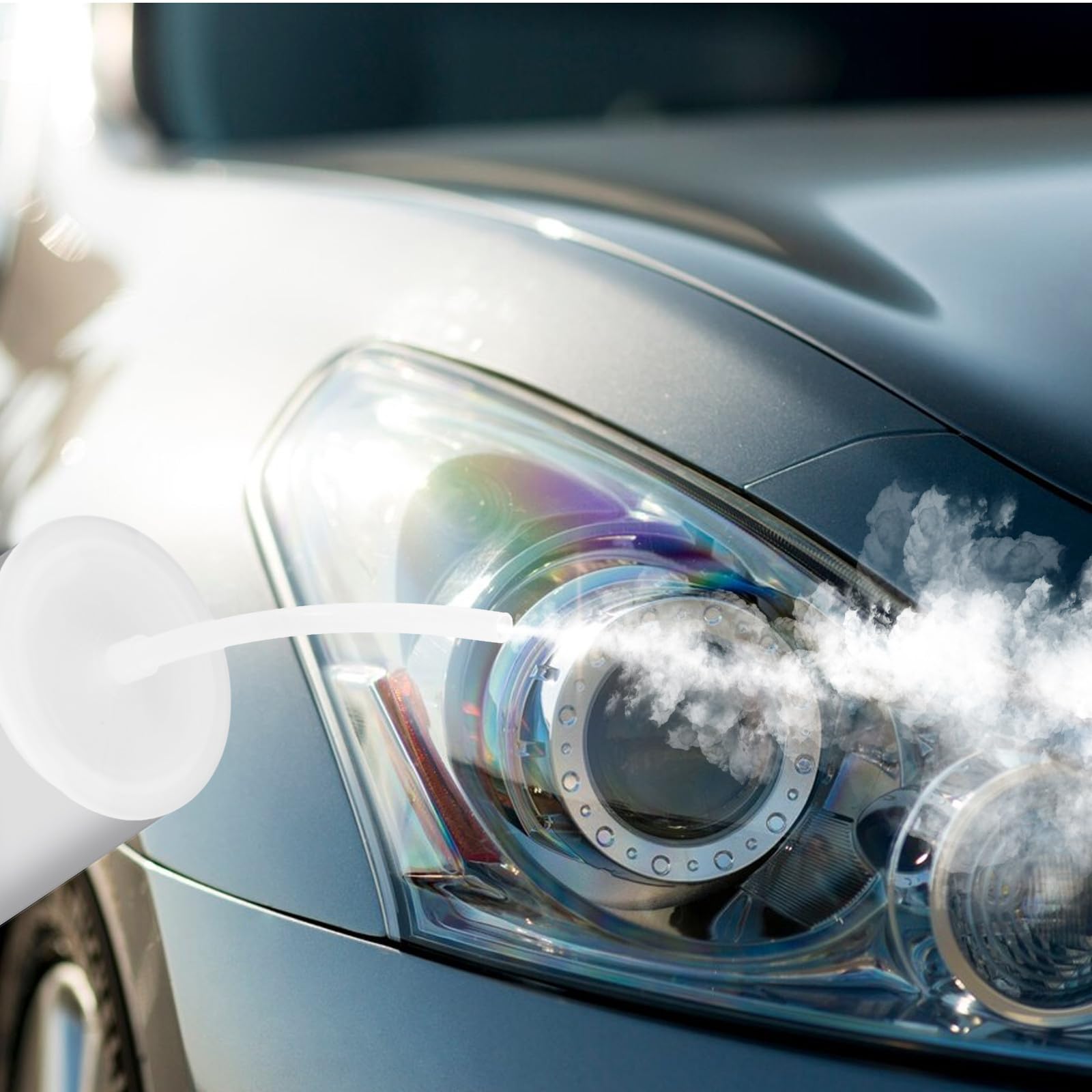 YARNOW Kit de Rénovation de Phares Automobiles Couvercle Blanc en Plastique, Protection Anti-débordement et Revêtement pour Polissage et Restauration