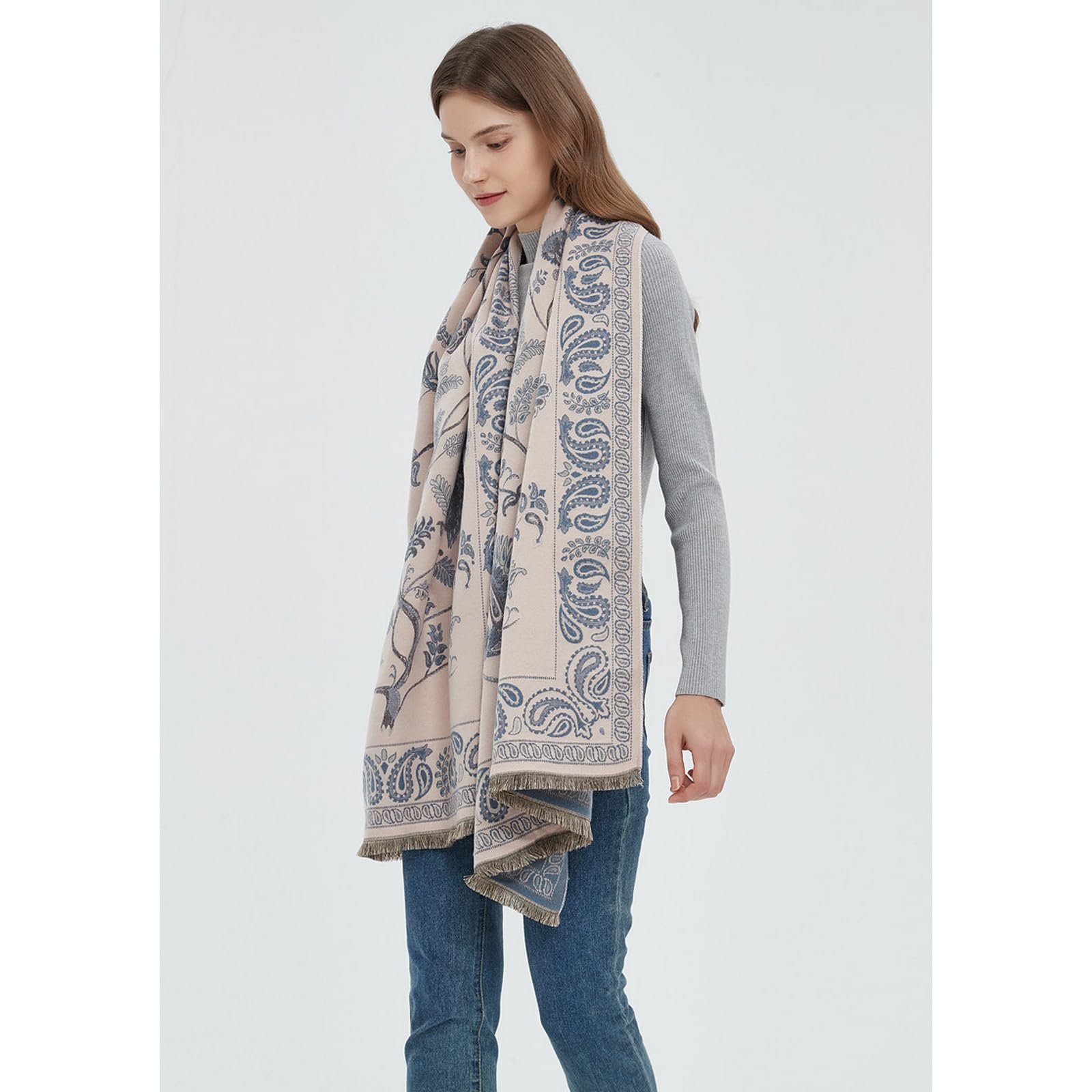 Foulard Donna Scialle Morbido Scaldacollo Caldo Alla Moda Autunno E Inverno Due In Uno