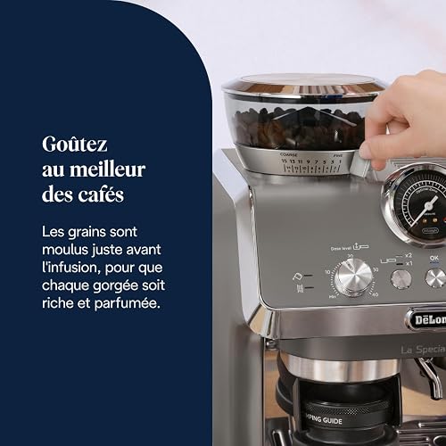 De'Longhi La Specialista Arte Evo EC9255.T Machine à Café en Grains Manuelle avec Fonction Cold Brew, Mousseur à Lait Manuel My Latte Art, Inclus Kit de Barista, Contrôle de Température, 1450W, Titane - 3