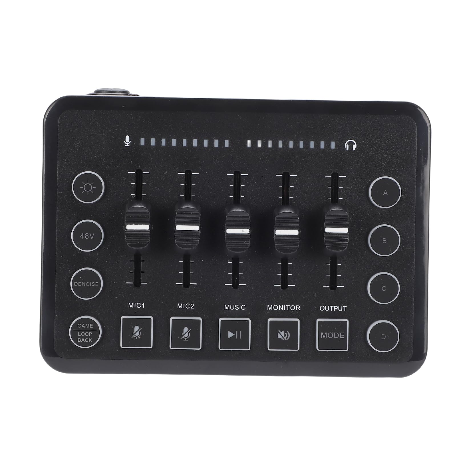 Docooler Wireless Live Streaming Sound Card Mixer, redukcja szumów, RGB Lights, 4-niestandardowe przyciski nagrywania, BT5.0, kompatybilny z PC/Mobile do podcastów, karaoke, gier, studia (F9, czarny