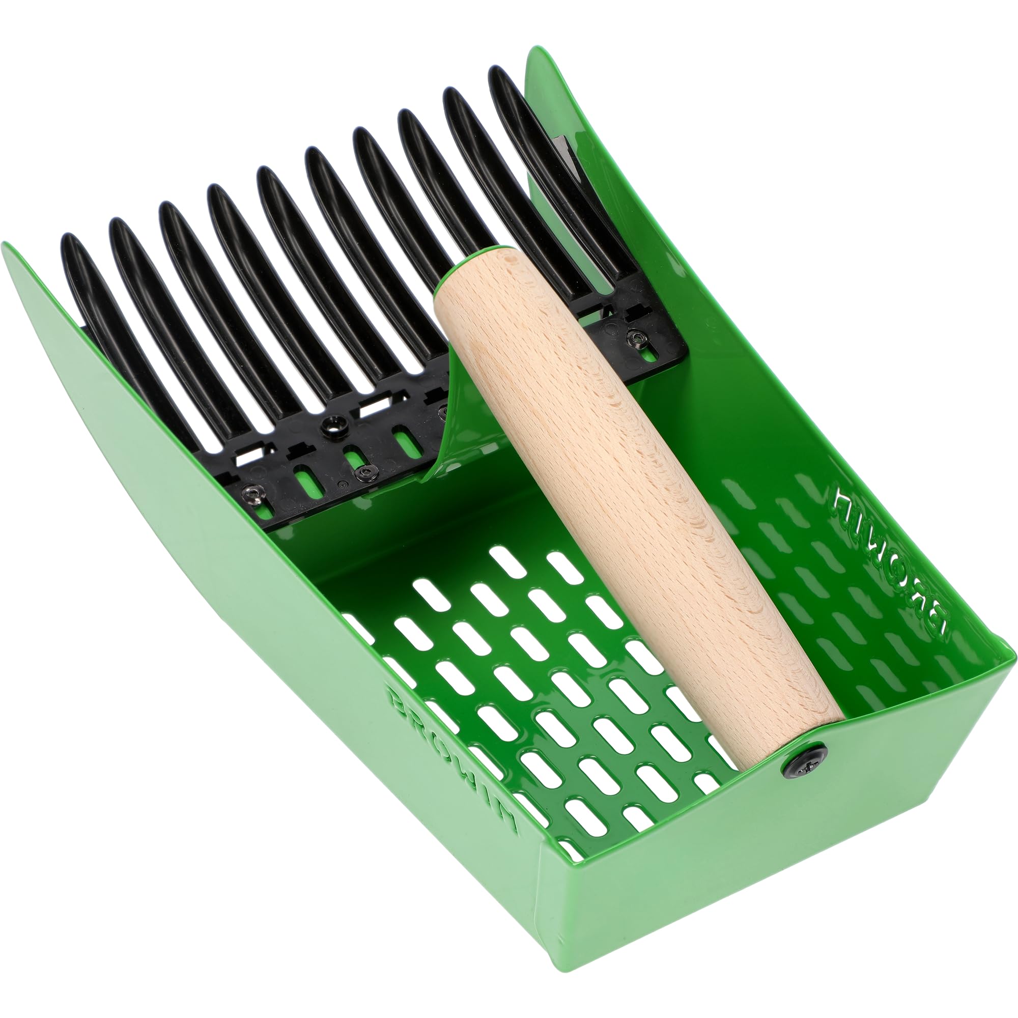 BROWIN® Beerenpflücker für kleine Früchte 705011 | Blaubeerpflücker zum Pflücken von Himbeeren, Brombeeren, Heidelbeeren und Johannisbeeren | grün aus Metall