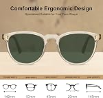 CARFIA Acetate Lunettes de soleil polarisés pour hommes Trendy Retro Lunettes de Soleil CA2307