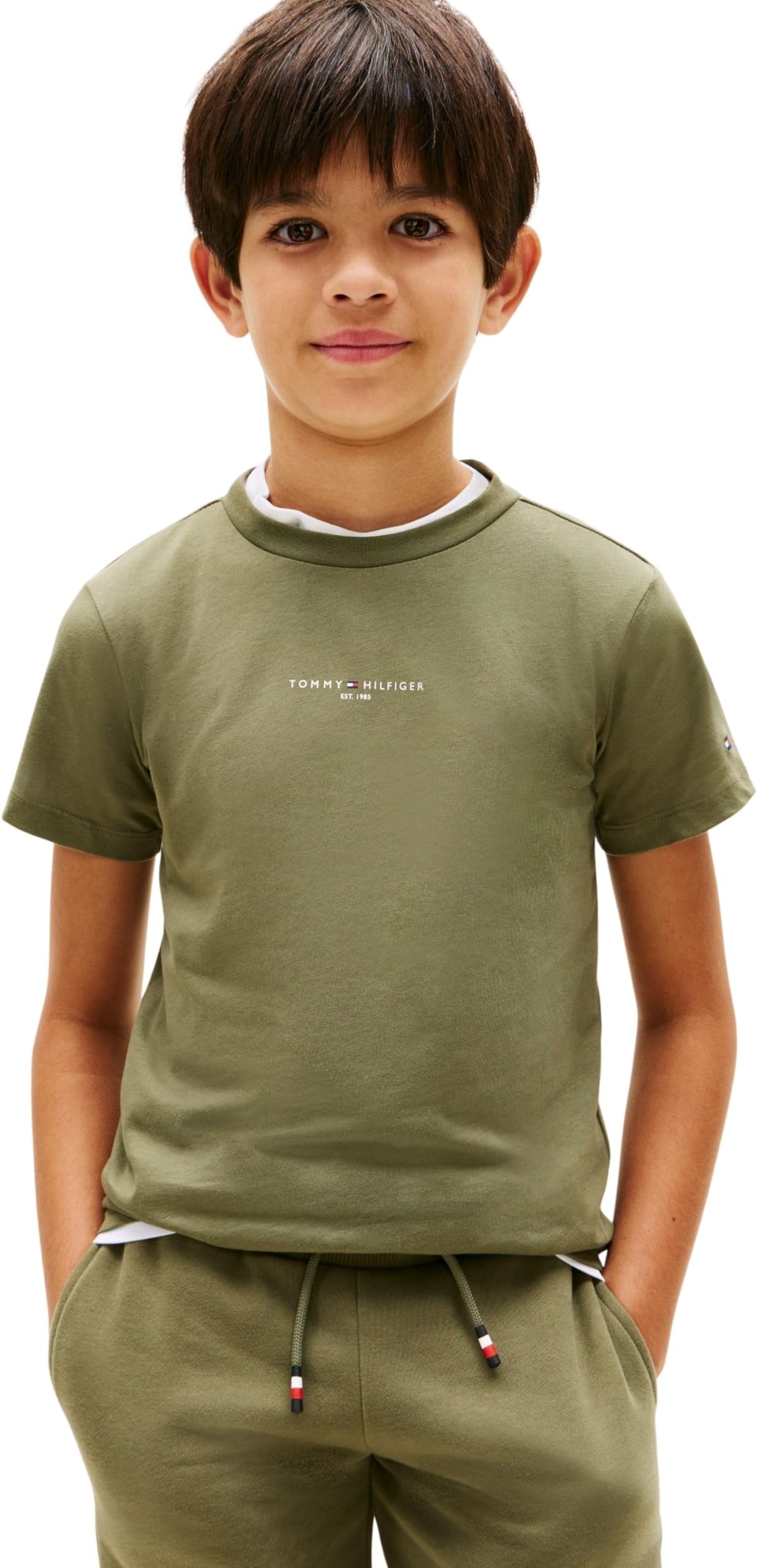 Tommy Hilfiger Niezbędny zestaw chłopięcy KB0KB09666 Zestawy odzieży, zielony (Battle Green), 10 lat