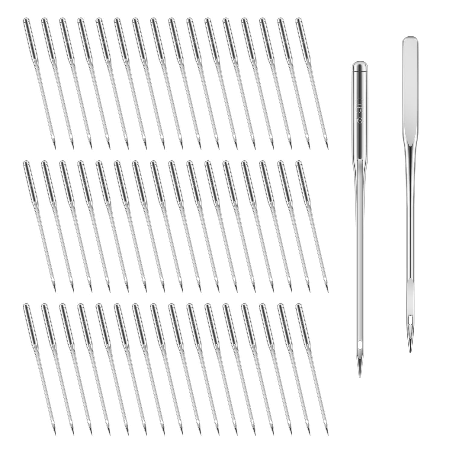 50 Pcs Universal Sewing Machine Needles for Leather&Jeans, Heavy Duty (HAX1 90/14)