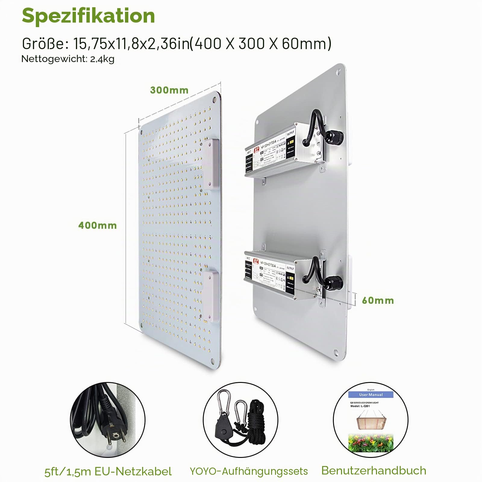 Niello 2000W LED Grow Lampe 440 LEDs Pflanzenlampe Vollspektrum mit IR, High PPFD Sunlike LED Grow Light für Zimmerpflanzen Gemüse und Blumen von 120 * 120cm
