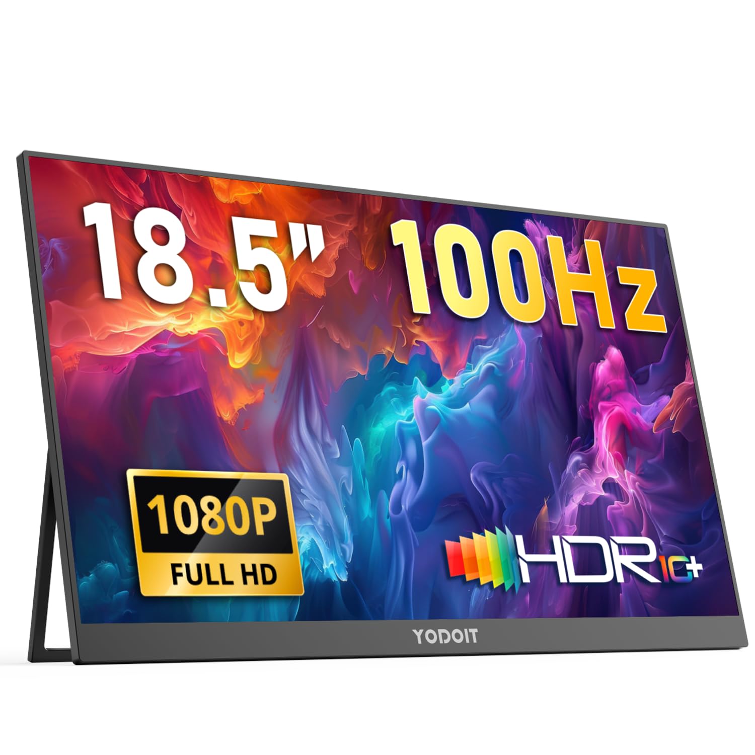 Yodoit Monitor Portatile 18,5" 100 Hz per Laptop, Schermo IPS FHD 1080P con Porta USB Type C HDMI e Altoparlanti, Compatibile con PC, MacBook, Xbox, Switch