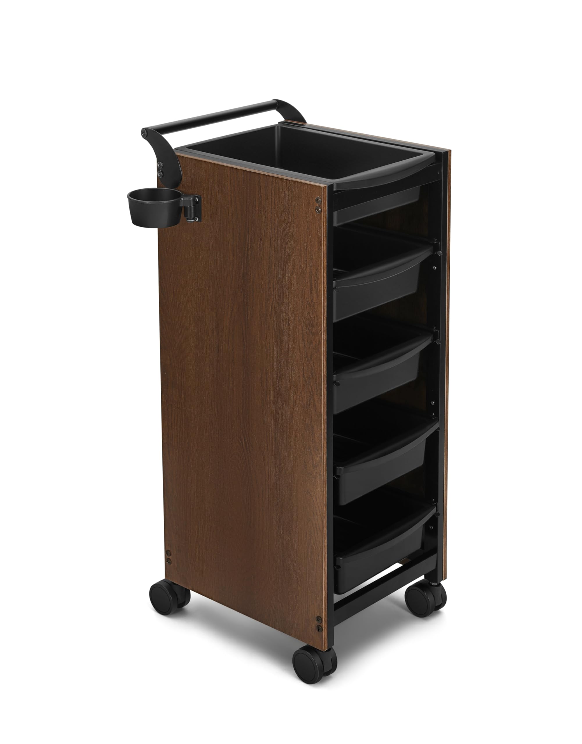 Rolling Salon Trolley with 4 Drawers & Hair Dryer Holder, Professional Beauty Salon Cart, Hair Salon Equipment Storage for Salon Station