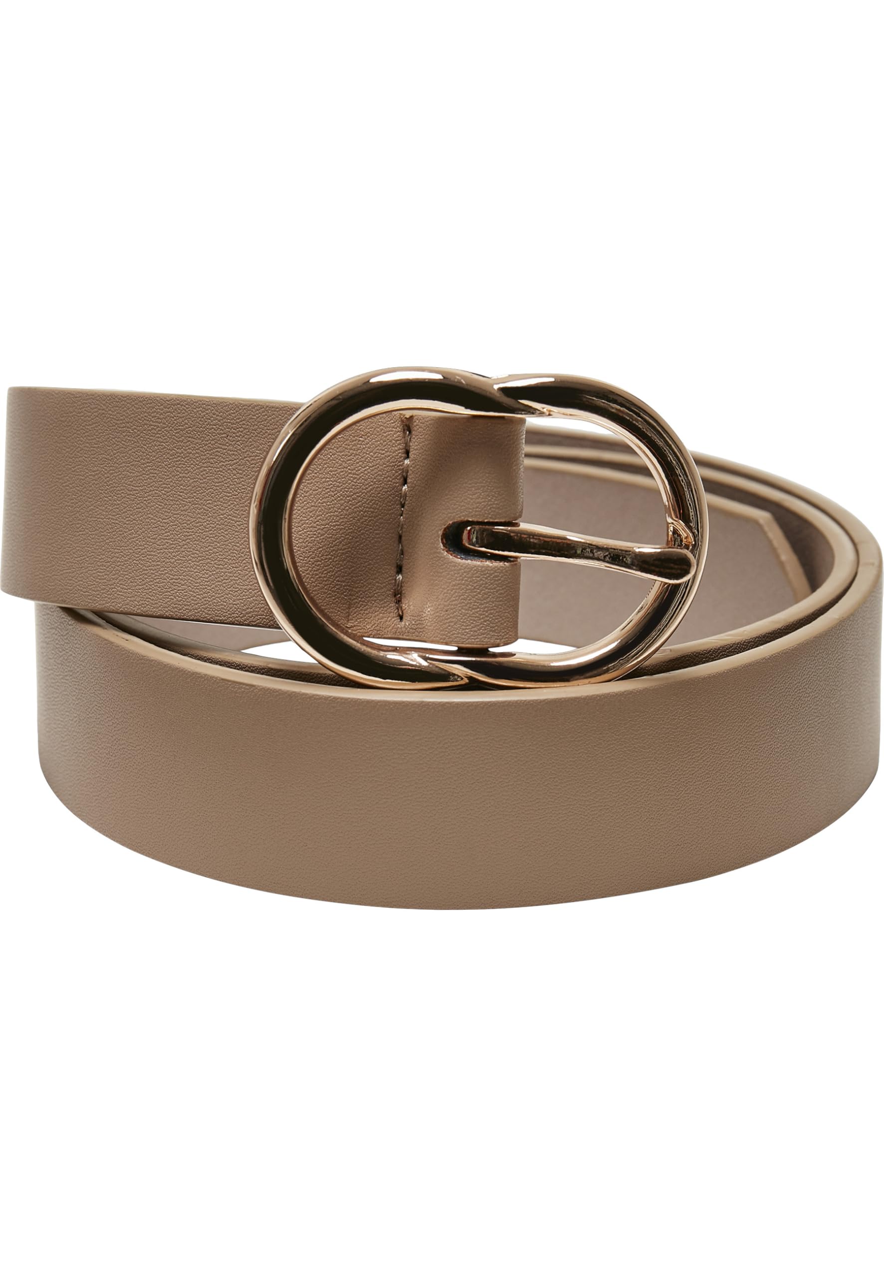 Urban Classics Women's Small Ring Buckle Belt, beige/gold, XL