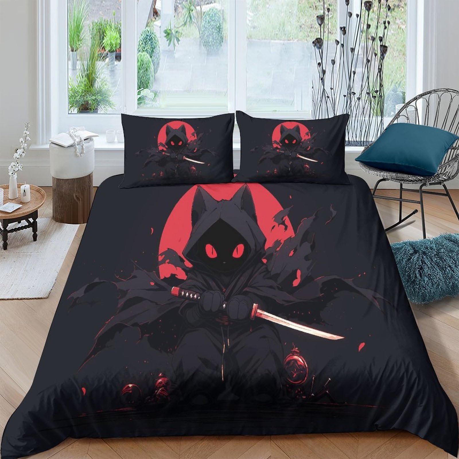 Parure de couette microfibre Assassin Red Moon pour lit double