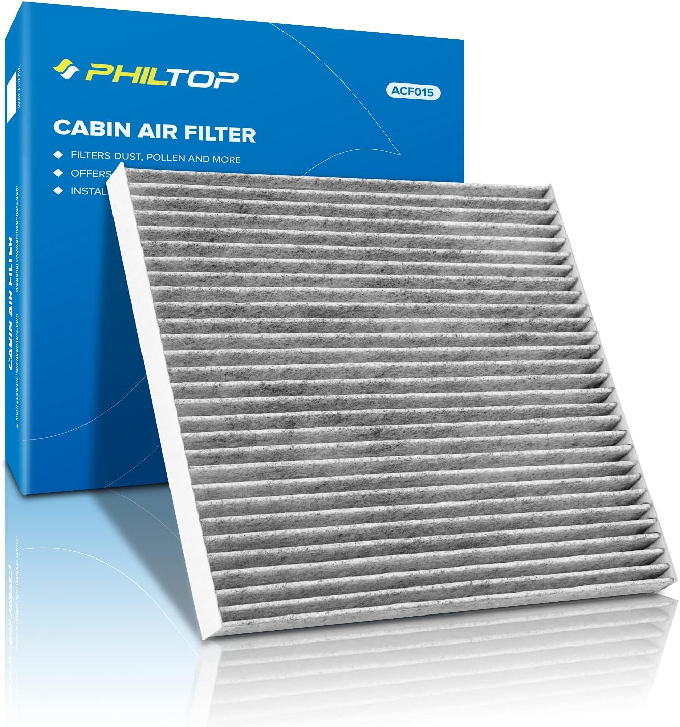 PHILTOP Cabin Air Filter, Replace for CF11819, Equinox 2010-2017, Sonata 2011-2014, Optima 2011-2015, Santa Fe, Vue,Terrain,Sedona, Premium Cabin Filter w/Activated Carbon Filter Up Dust Pollen Odor