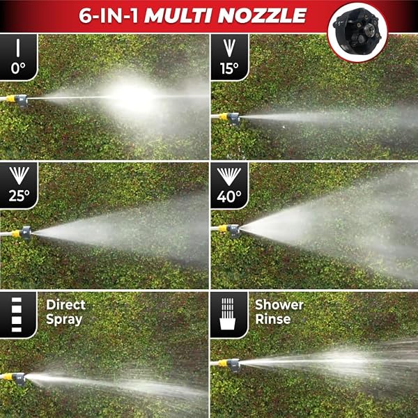 Jet Hawk – Portable Cordless High-Pressure Washer As Seen on High Street TV - Use Any Water Source – 6 in 1 - Inc Spray Nozzles, 5m Hose, Hose Connector, Free Soap Dispenser Bottle & Hard Carry Case - 5