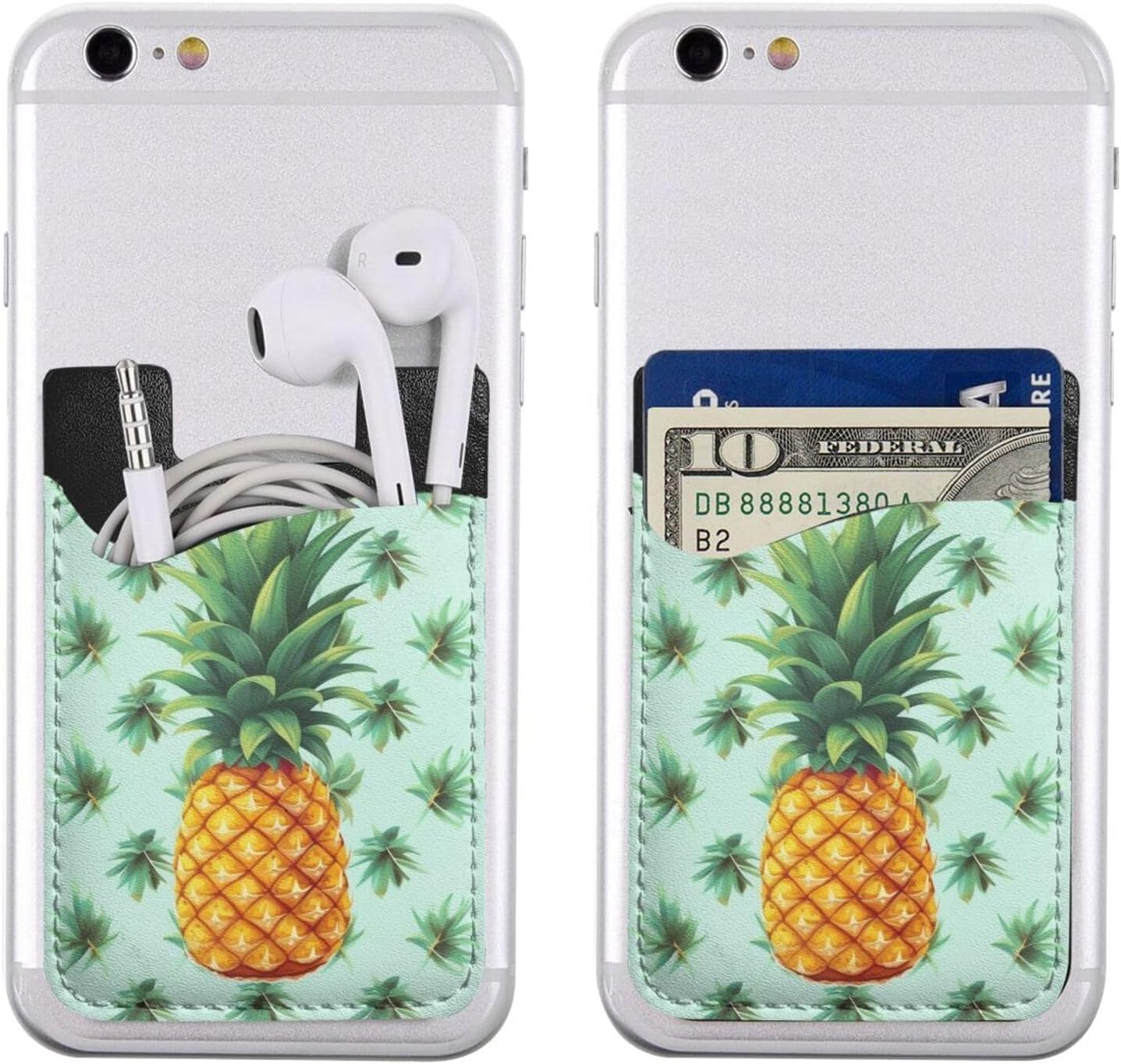 Tropical Fruit Pineapple Phone Card Holder Leather Slim Phone Wallet image 5