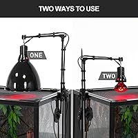 Vista 5 de REPTI ZOO Lámpara de reptil de 8.5 pulgadas 200 W, base E26 2 en 1 con enchufe de cerámica extraíble con interruptor de palanca de encendido