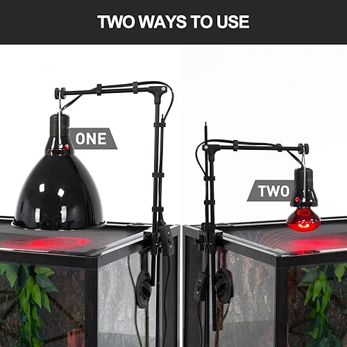 Miniatura 5 de REPTI ZOO Lámpara de reptil de 8.5 pulgadas 200 W, base E26 2 en 1 con enchufe de cerámica extraíble con interruptor de palanca de encendido