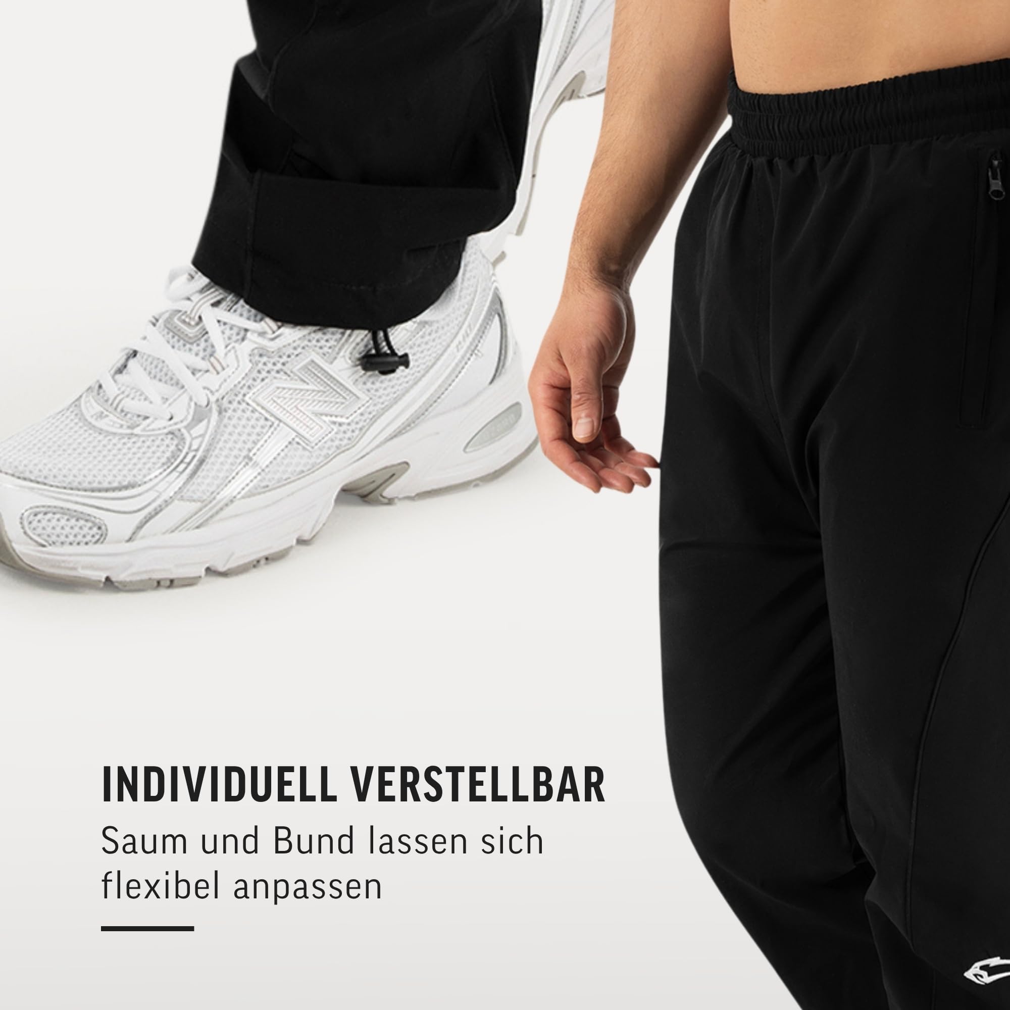 SMILODOX Trainingshose Herren Kyson, Oversize Fit Jogger Hose mit Kontrastpaspeln, Reißverschlusstaschen & verstellbarem Saum, leichte Sporthose für Gym, Freizeit & Streetwear, Trackpants