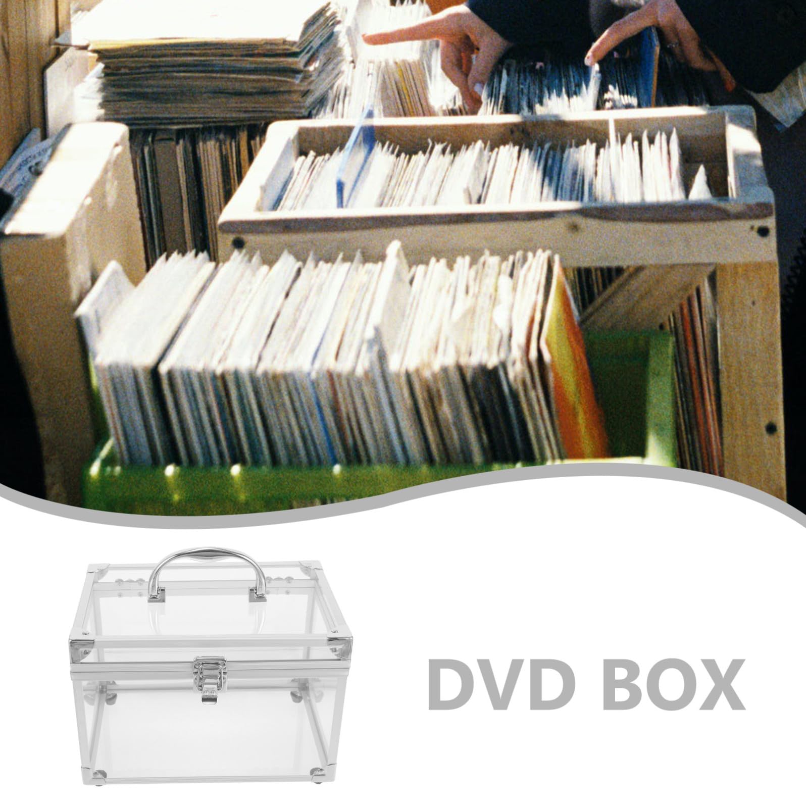 Scatola Porta CD e Dvd Coperchio Trasparente, Organizer Compatto in Acrilico per Custodie Vuote, Contenitore Salvaspazio per Uso Domestico e Viaggi