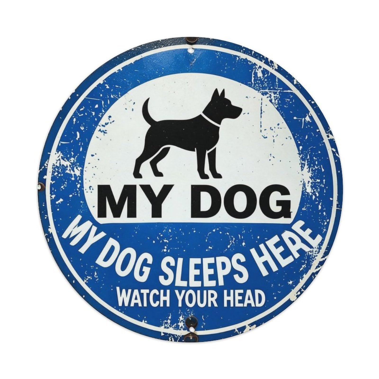 MY DOG SLEEPS HERE Metal Tin Sign Plaque