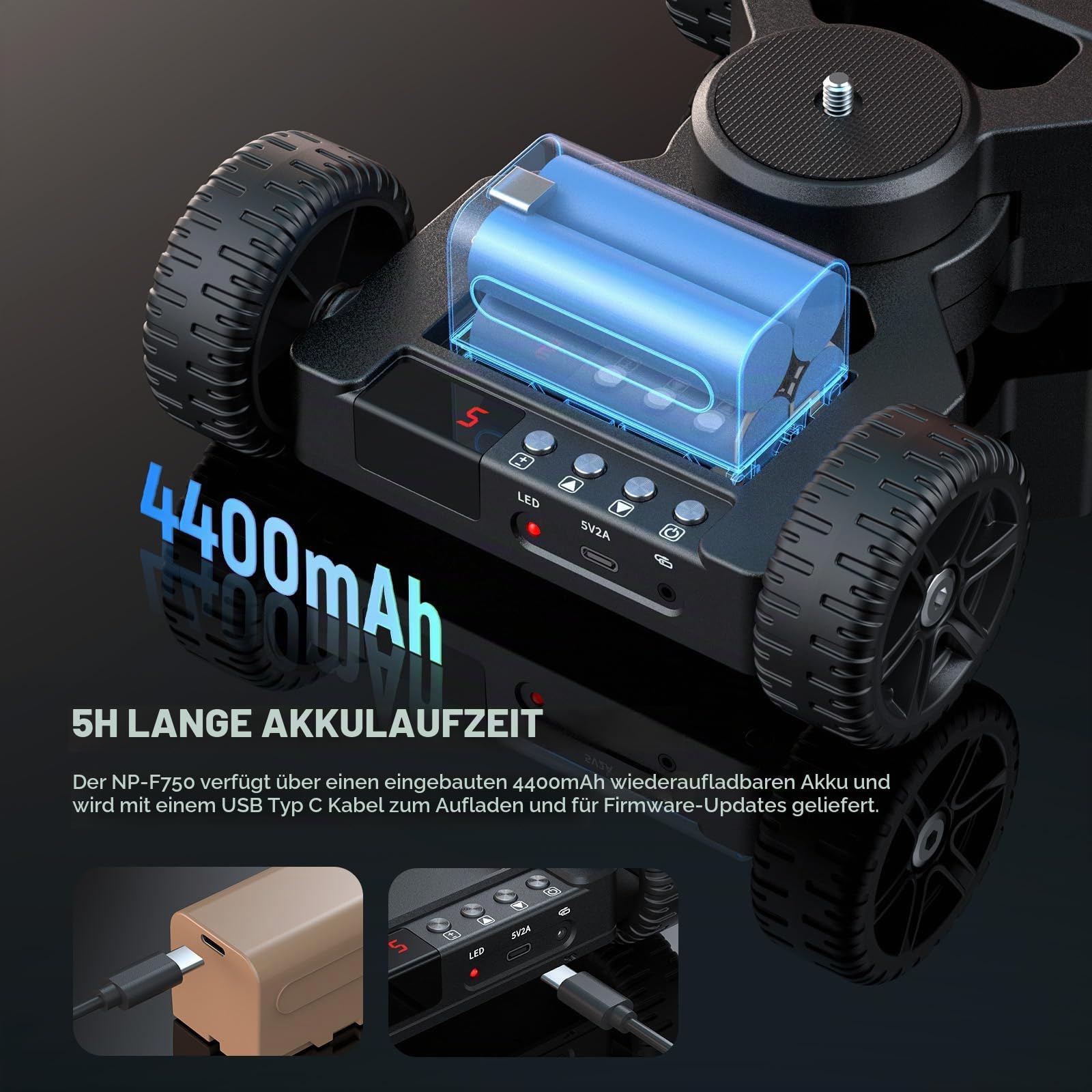 NEEWER Motorisierter Kamera Slider Dolly mit App Steuerung, aufgerüstet mit ultraleisen Doppelmotor Antrieb, 5 Std. Laufzeit Akku, kompatibel mit GoPro iPhone Android Samsung DSLR Camcorder, DL400