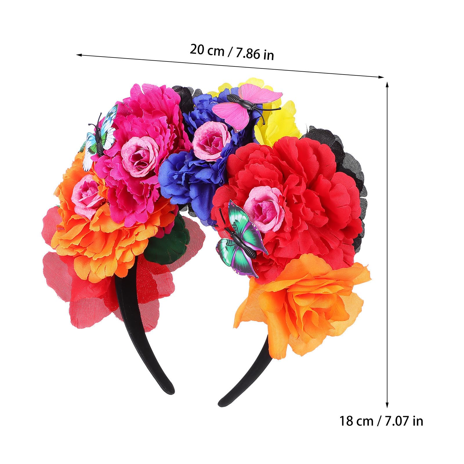 6 x florale Rosenkronen-Stirnbänder für Damen, Party, Festival, Haar-Accessoires, Blumen-Haarbänder für Hochzeit, hawaiianische Kopfbedeckung