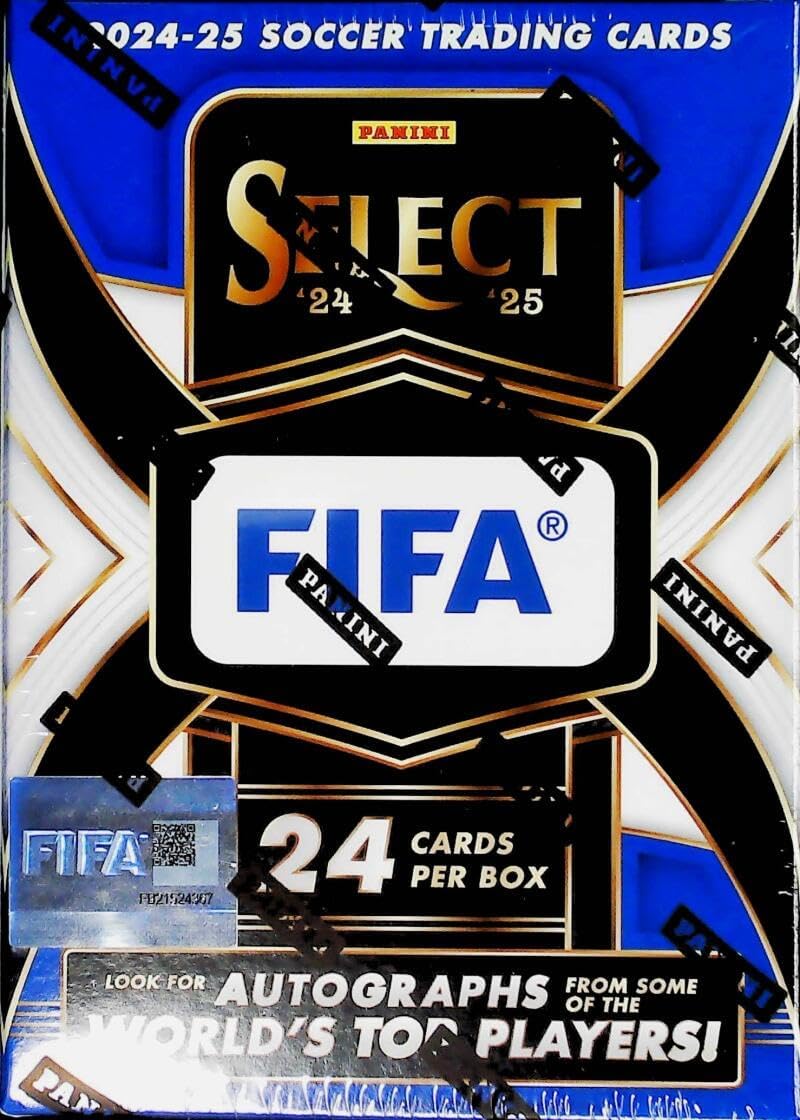 Panini 2024-25 Select FIFA Soccer Factory Sealed Blaster Box (6 Packs of 4 Cards) Look for Blaster Exclusive Purple Mojo, Gold Mojo and Pink Mojo Parallels! Collect from three tiers, Terrace, Mezzanine and Ultra Rare Field Level. Look for Possible Autographs.