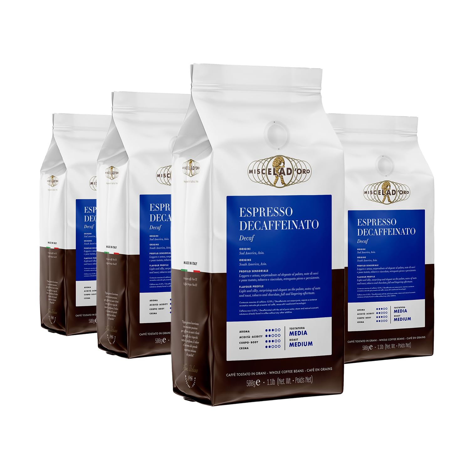 Miscela d'Oro Espresso Ziarna bezkofeinowa - opakowanie 500g