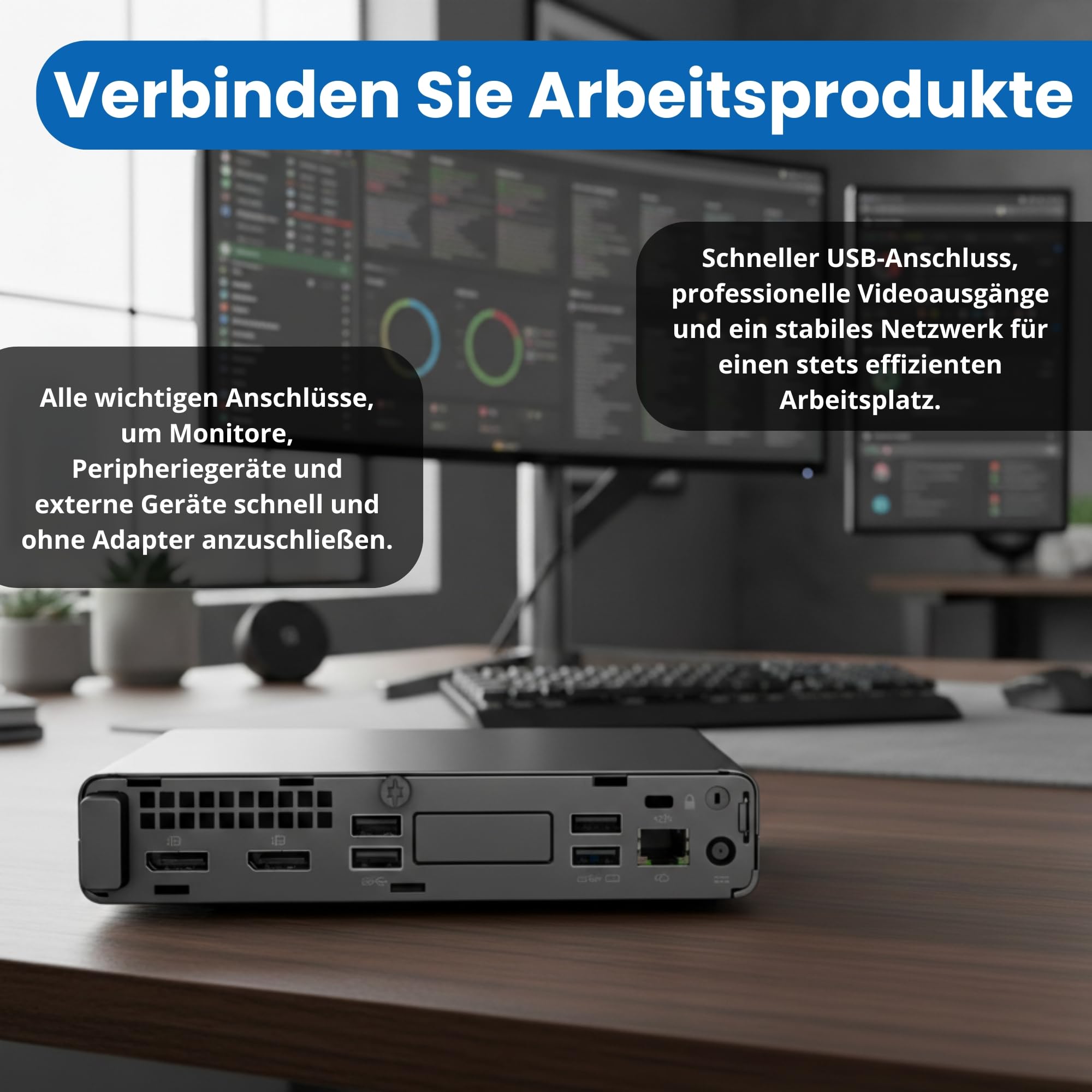 HP EliteDesk 800 G5 Mini Intel i5 9500t 6-Thread | 16 GB RAM | 512 GB SSD | Business Office Multimedia Computer mit 24 Monaten Garantie! USB 3.0 | WLAN | Windows 11 Prof. 64-Bit
