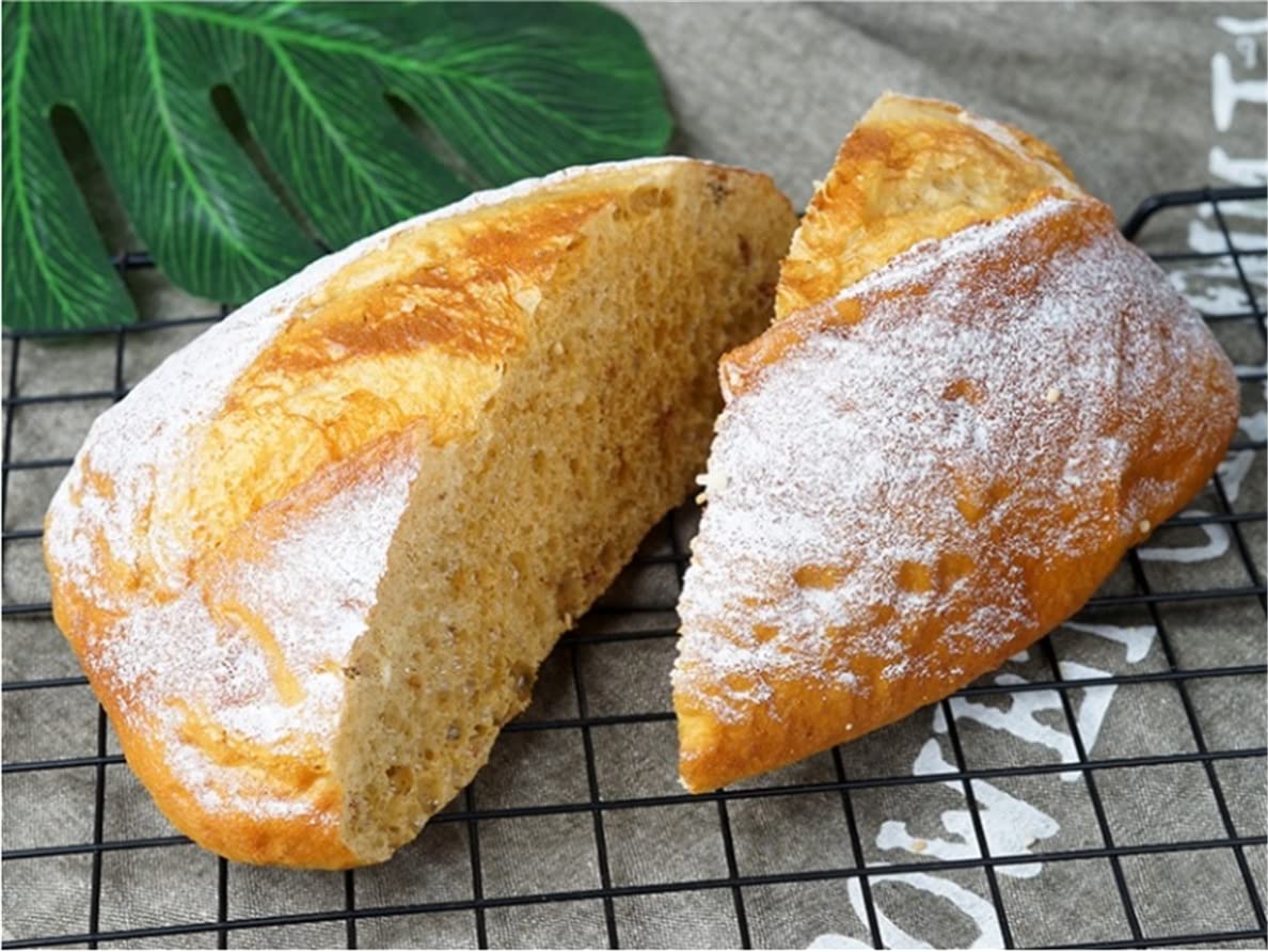 Uxowoxu A 2Pcs Fake Bevelled Bread Rtificial Sourdough Bread Decoration Model Bakery Photography Prop (Pain Blanc Paysan)