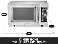 Vista 3 de Waring Horno microondas comercial WMO90 de servicio medio, 0.9 pies cúbicos, 10 ajustes de memoria programables, 5 niveles de potencia, construcción