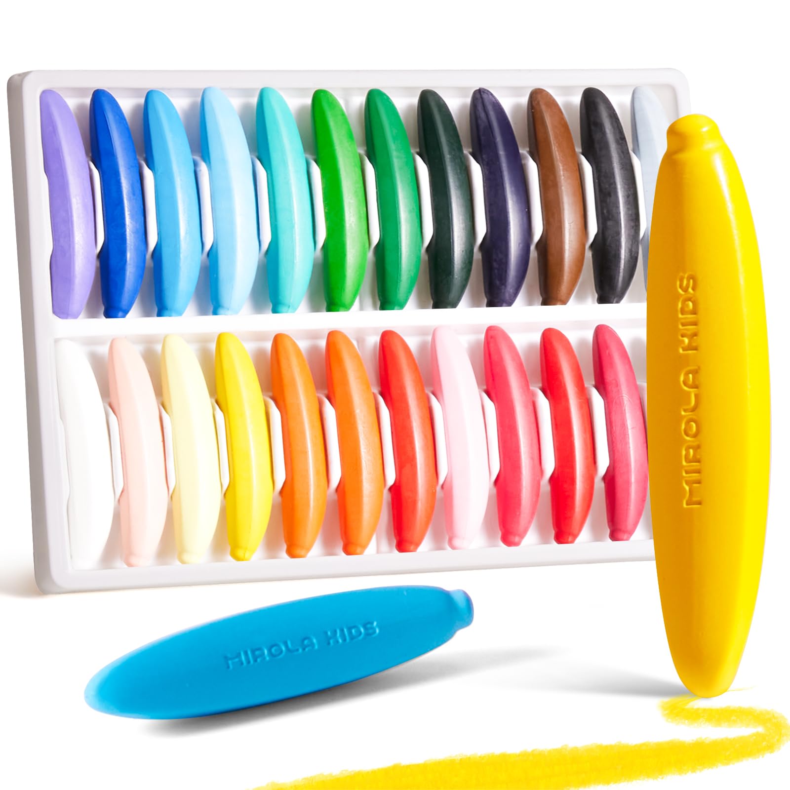 MIROLA KIDS 24 Colors Beeswax Crayons