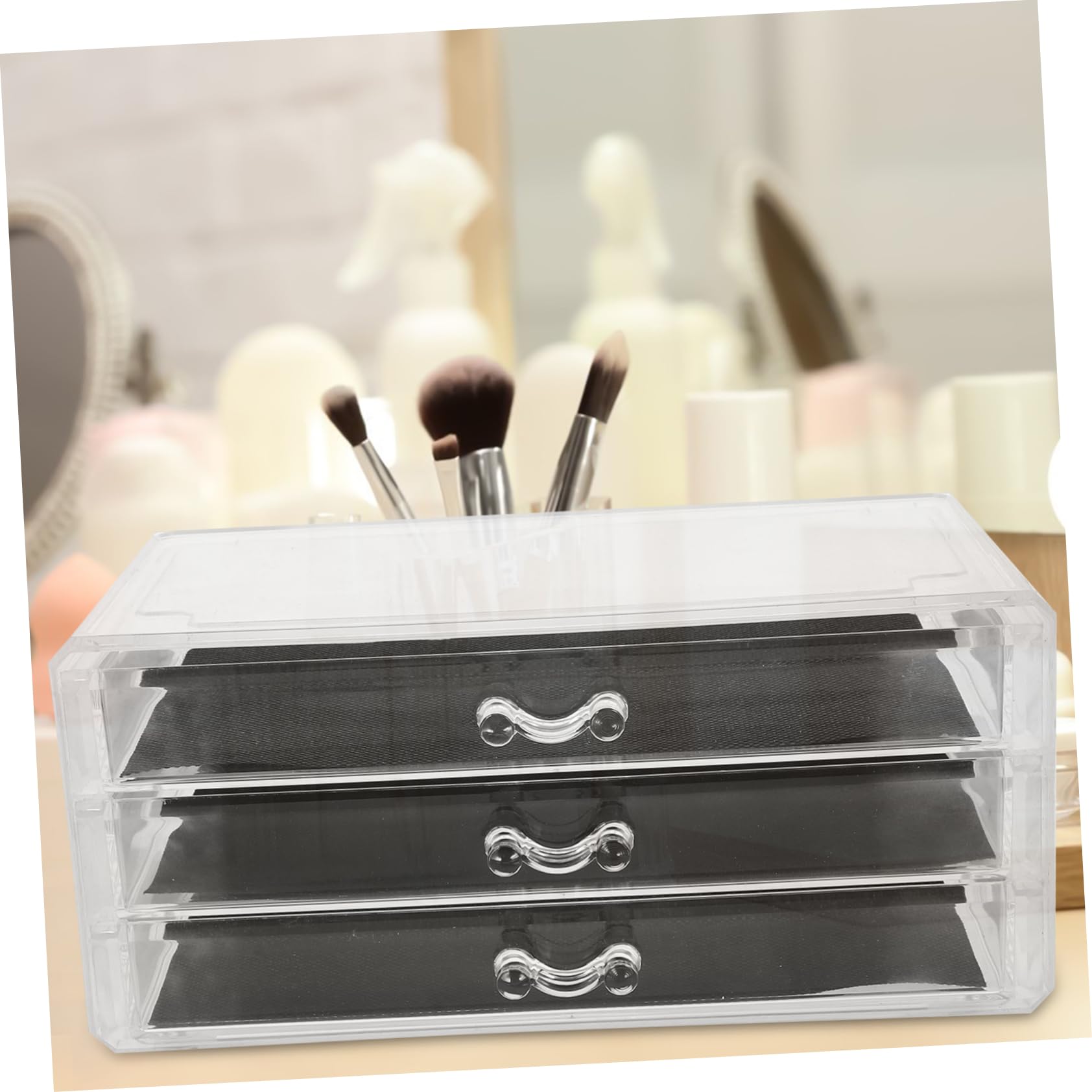 KOMBIUDA Caja Organizadora de Acrílico Transparente para Almacenamiento de Nail Art Accesorios y Joyería Diseño Apilable para Profesional y Doméstico