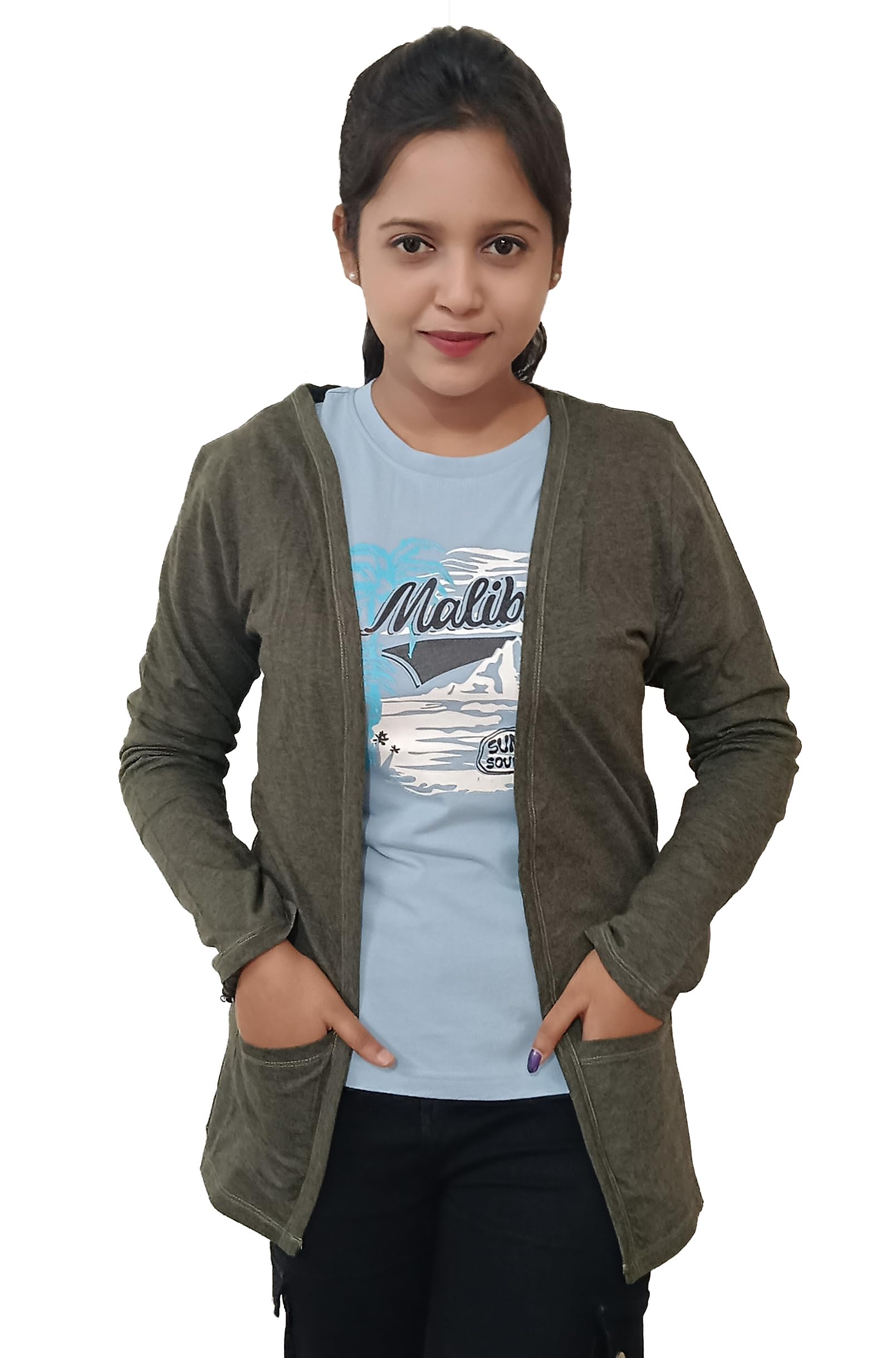Womens Shrug - Front-Open Double Pocket Knit Shrug, Versatile Style-image-19