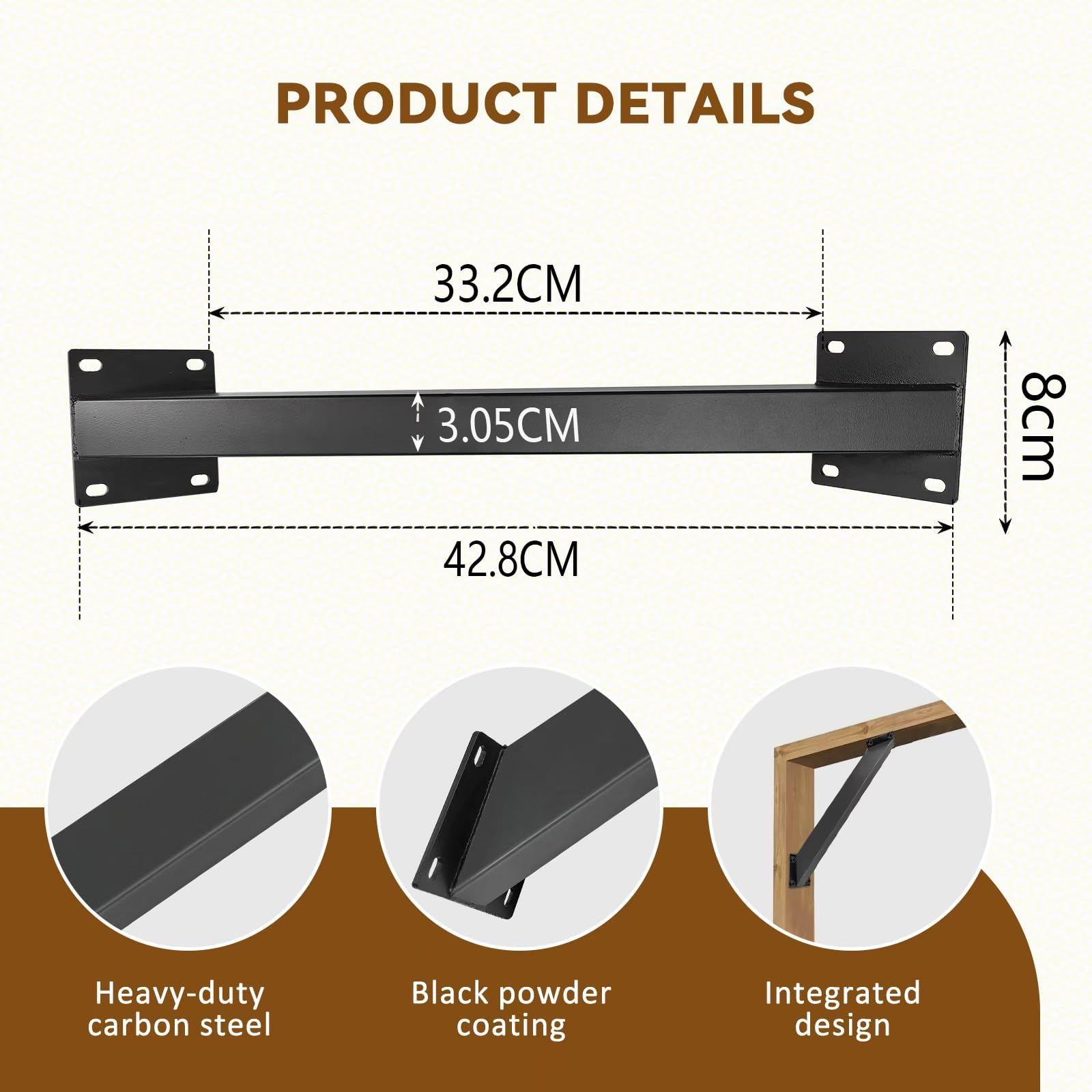 Set di 8 supporti per pergola in acciaio a 45 gradi, connettore per travi / connettore per pali / connettore angolare in legno, per strutture in legno, pergola da giardino, gazebo